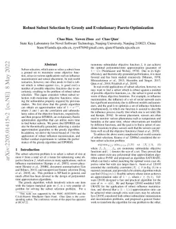 Robust Subset Selection by Greedy and Evolutionary Pareto Optimization