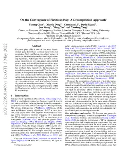 On the Convergence of Fictitious Play: A Decomposition Approach