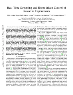 Real-Time Streaming and Event-driven Control of Scientific Experiments
