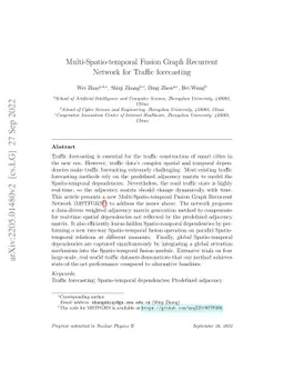 Multi-Spatio-temporal Fusion Graph Recurrent Network for Traffic
  forecasting