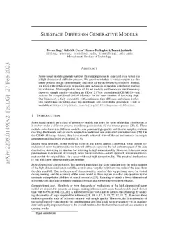 Subspace Diffusion Generative Models