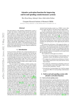 Attentive activation function for improving end-to-end spoofing
  countermeasure systems