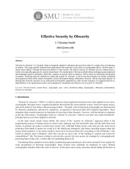 Effective Security by Obscurity