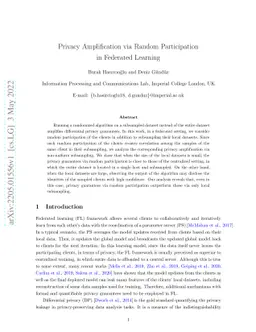 Privacy Amplification via Random Participation in Federated Learning