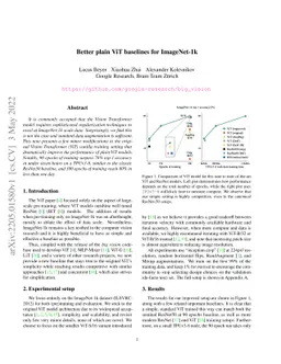 Better plain ViT baselines for ImageNet-1k