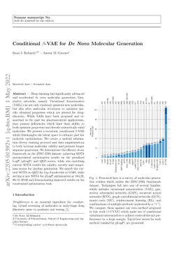 Conditional $β$-VAE for De Novo Molecular Generation