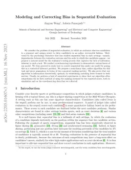 Modeling and Correcting Bias in Sequential Evaluation