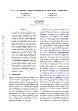 CTM -- A Model for Large-Scale Multi-View Tweet Topic Classification