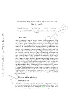 Automatic Segmentation of Aircraft Dents in Point Clouds