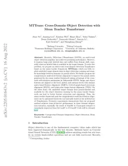 MTTrans: Cross-Domain Object Detection with Mean-Teacher Transformer