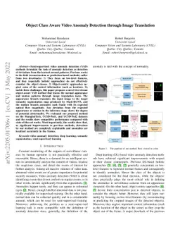 Object Class Aware Video Anomaly Detection through Image Translation