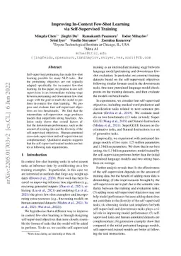 Improving In-Context Few-Shot Learning via Self-Supervised Training