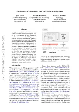 Mixed-effects transformers for hierarchical adaptation