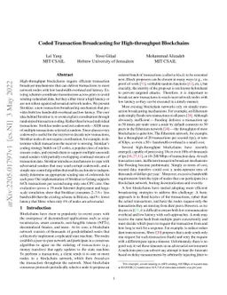 Coded Transaction Broadcasting for High-throughput Blockchains