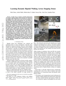 Learning Dynamic Bipedal Walking Across Stepping Stones