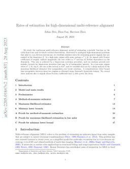 Rates of estimation for high-dimensional multi-reference alignment