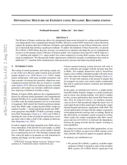 Optimizing Mixture of Experts using Dynamic Recompilations