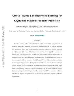 Crystal Twins: Self-supervised Learning for Crystalline Material
  Property Prediction