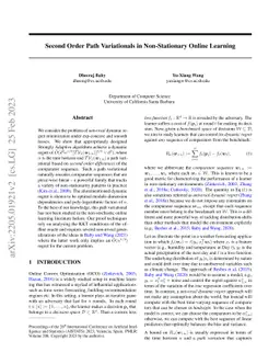 Second Order Path Variationals in Non-Stationary Online Learning