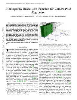 Homography-Based Loss Function for Camera Pose Regression