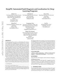 DeepFD: Automated Fault Diagnosis and Localization for Deep Learning
  Programs