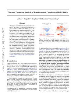 Towards Theoretical Analysis of Transformation Complexity of ReLU DNNs