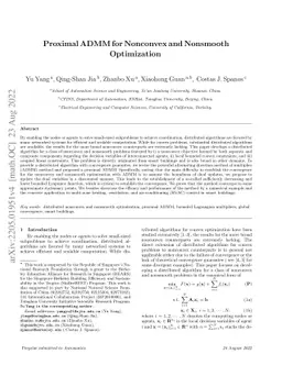 Proximal ADMM for Nonconvex and Nonsmooth Optimization