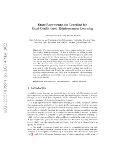 State Representation Learning for Goal-Conditioned Reinforcement
  Learning