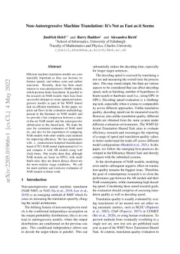 Non-Autoregressive Machine Translation: It's Not as Fast as it Seems