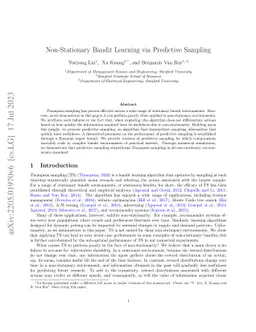 Non-Stationary Bandit Learning via Predictive Sampling