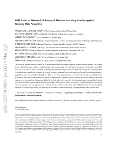 Wild Patterns Reloaded: A Survey of Machine Learning Security against
  Training Data Poisoning