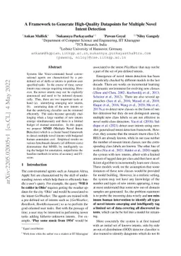 A Framework to Generate High-Quality Datapoints for Multiple Novel
  Intent Detection