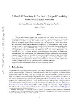 A Manifold Two-Sample Test Study: Integral Probability Metric with
  Neural Networks