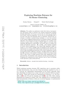 Exploring Rawlsian Fairness for K-Means Clustering
