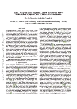 Does a PESQNet (Loss) Require a Clean Reference Input? The Original PESQ
  Does, But ACR Listening Tests Don't