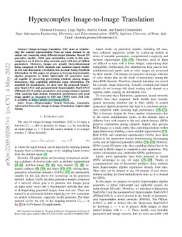 Hypercomplex Image-to-Image Translation