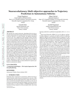 Neuroevolutionary Multi-objective approaches to Trajectory Prediction in
  Autonomous Vehicles