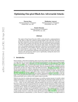 Optimizing One-pixel Black-box Adversarial Attacks