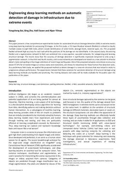 Engineering deep learning methods on automatic detection of damage in
  infrastructure due to extreme events