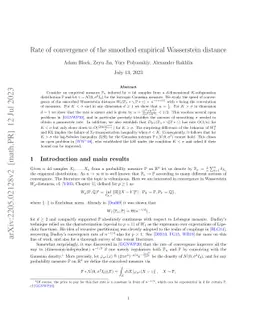 Rate of convergence of the smoothed empirical Wasserstein distance