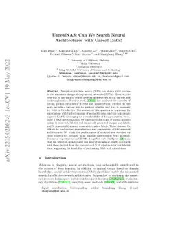 UnrealNAS: Can We Search Neural Architectures with Unreal Data?