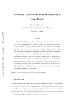 Validating Approximate Slope Homogeneity in Large Panels