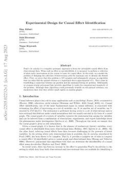 Experimental Design for Causal Effect Identification