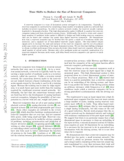 Time Shifts to Reduce the Size of Reservoir Computers