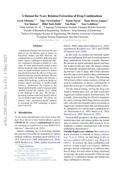 A Dataset for N-ary Relation Extraction of Drug Combinations