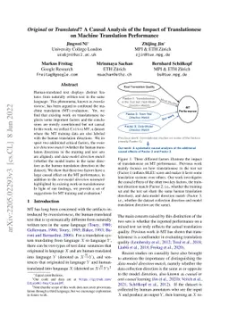 Original or Translated? A Causal Analysis of the Impact of
  Translationese on Machine Translation Performance