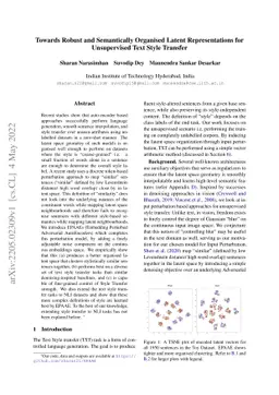 Towards Robust and Semantically Organised Latent Representations for
  Unsupervised Text Style Transfer