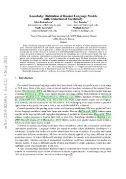 Knowledge Distillation of Russian Language Models with Reduction of
  Vocabulary