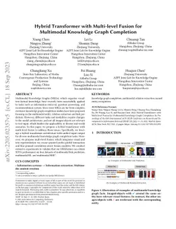 Hybrid Transformer with Multi-level Fusion for Multimodal Knowledge
  Graph Completion