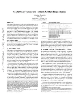 GitRank: A Framework to Rank GitHub Repositories